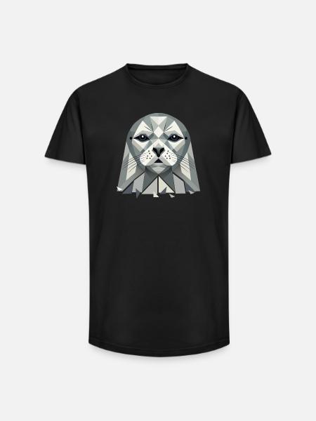Abstract Seal – Geometric Beauty - Long Fit Men's T-Shirt - black