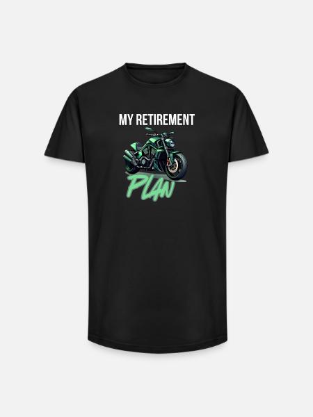 Mon plan de retraite moto - T-shirt coupe longue homme - noir