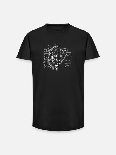 Löwe + Löwenkind „KÖNIGSKIND“ - Long Fit Männer T-Shirt - Schwarz