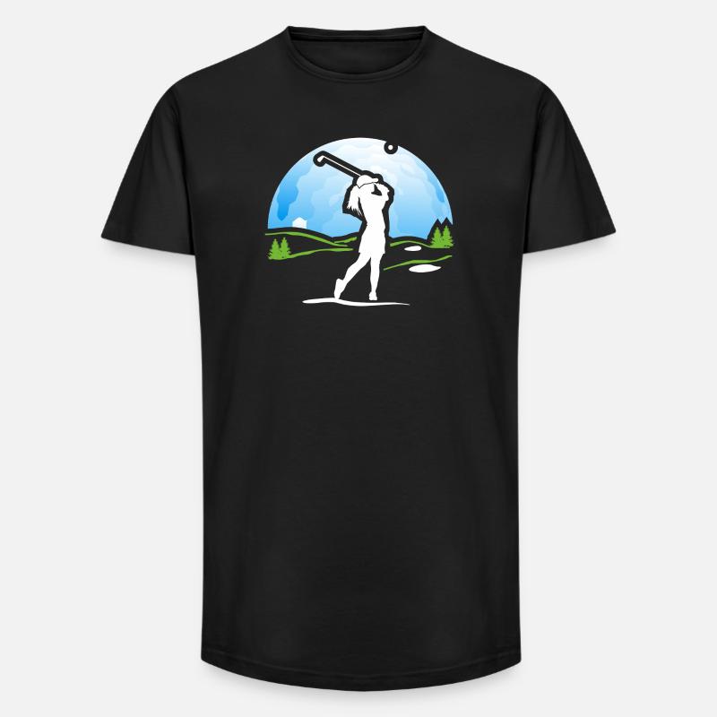 Golferin Golf Golf Shirt Geschenk - Long Fit Männer T-Shirt - Schwarz