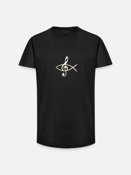clef Ichthys Jesusfisch church choir - Long Fit Men's T-Shirt - black