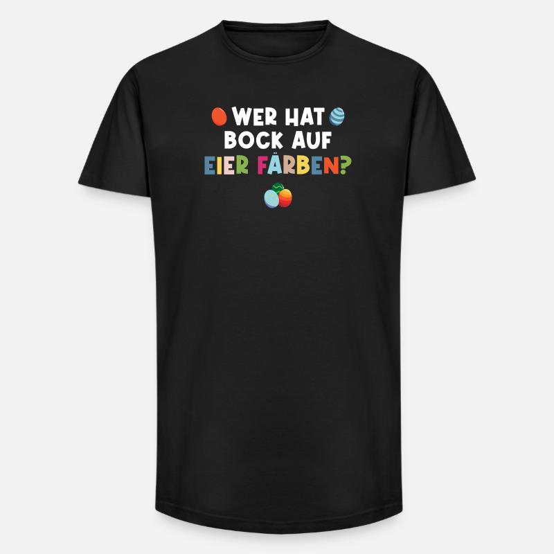 Ostern Eier färben - Long Fit Männer T-Shirt - Schwarz