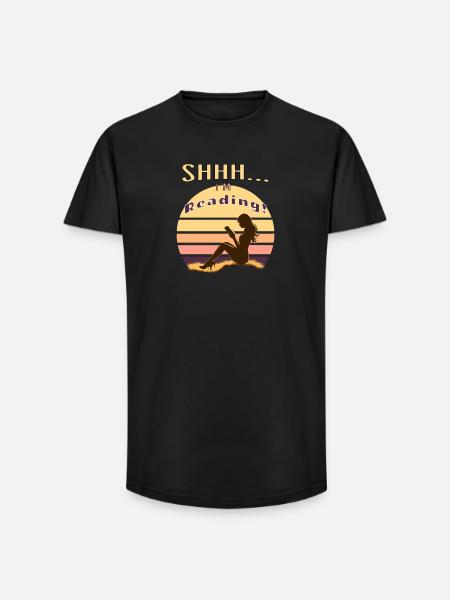 Lost in a Book – Shhh... I'm Reading - Long Fit Men's T-Shirt - black