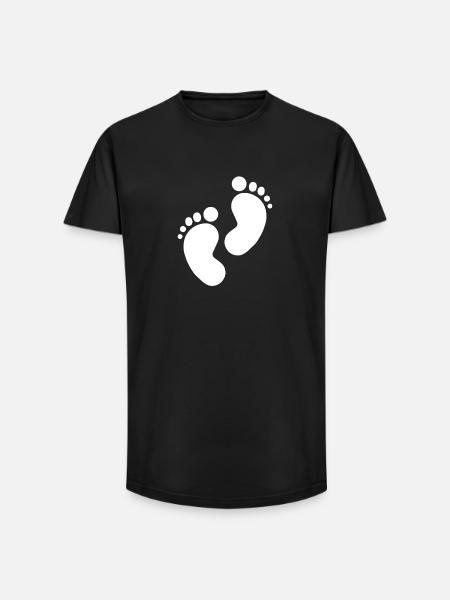 Baby Footprint, Baby Feet - Long Fit Men's T-Shirt - black