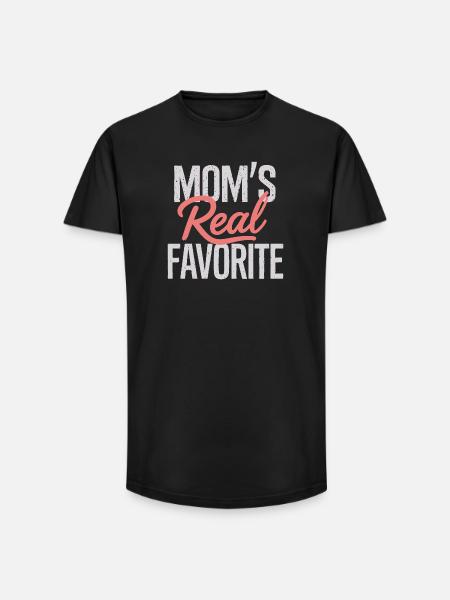 Mom's Real Favorite - Long Fit Men's T-Shirt - black