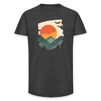 Berge - Long Fit Männer T-Shirt - Anthrazit - Vorne - AI Model Male 185 light (185cm)