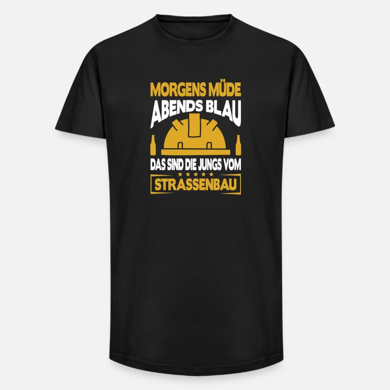 Strassenbau Geschenk Strassenbauer Baustelle - Long Fit Männer T-Shirt - Schwarz