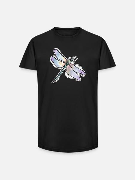 Libelle - Long Fit Männer T-Shirt - Schwarz