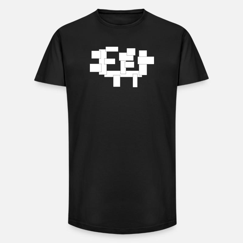rectangles simplement des carrés en composition - T-shirt coupe longue homme - noir