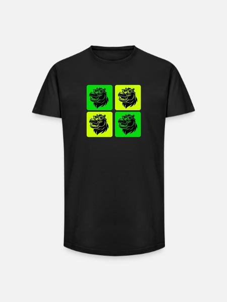 Hippo with sunglasses - Long Fit Men's T-Shirt - black