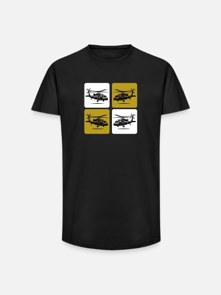 Army Helicopter – Military - Long Fit Men's T-Shirt - black
