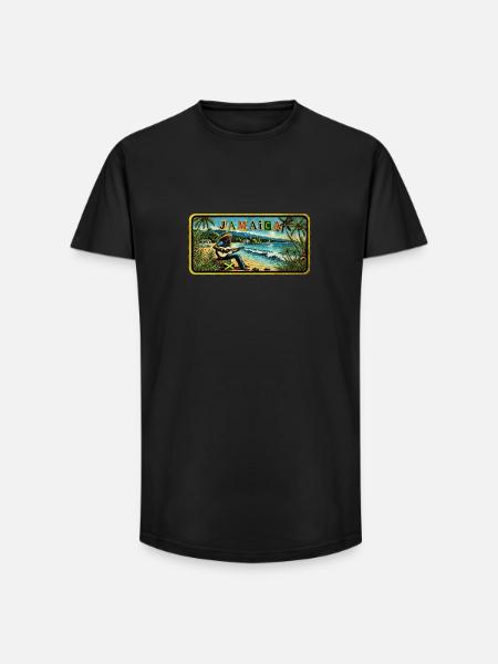 Jamaica Reggae Vibes - Long Fit Men's T-Shirt - black