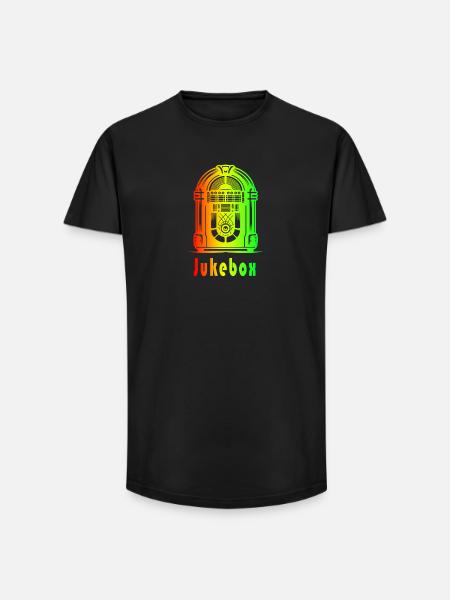 Retro Jukebox – Rainbow Vibes - Long Fit Men's T-Shirt - black