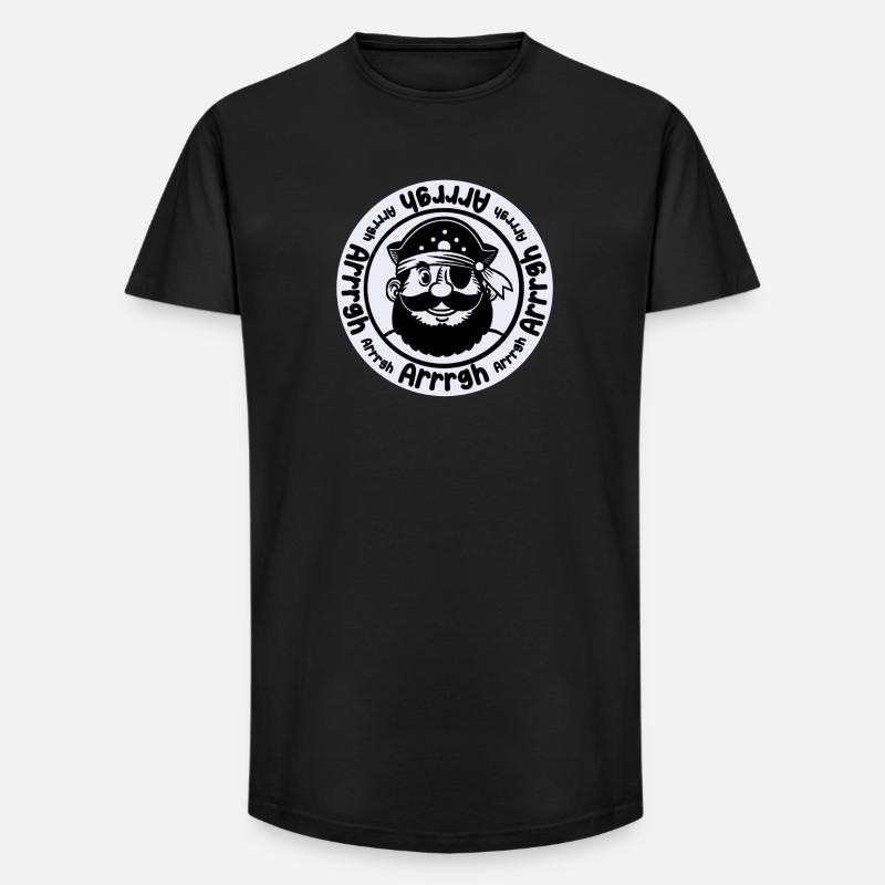 Drôle de pirate avec cache-œil - T-shirt coupe longue homme - noir