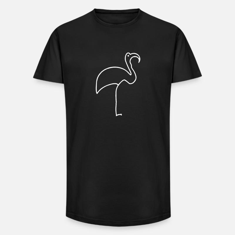 Flamingo - Long Fit Männer T-Shirt - Schwarz