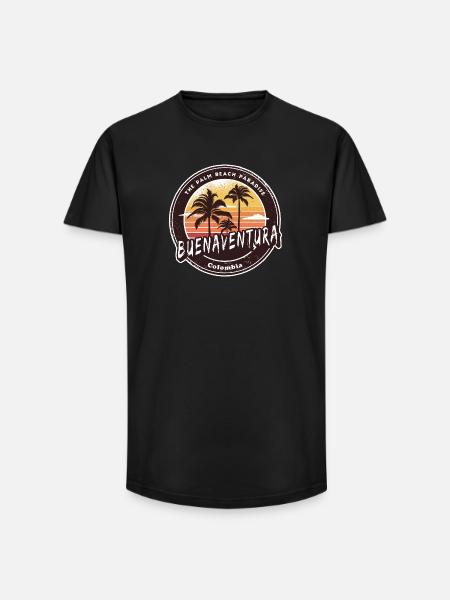 Buenaventura Palm Trees Beach Design - Long Fit Men's T-Shirt - black