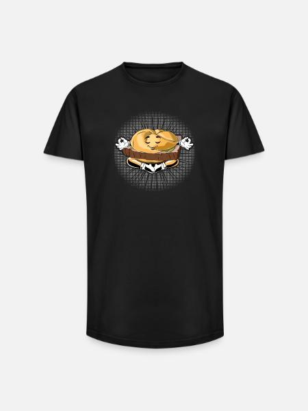 Leberkas Zen – Mindfulness with Humor - Long Fit Men's T-Shirt - black