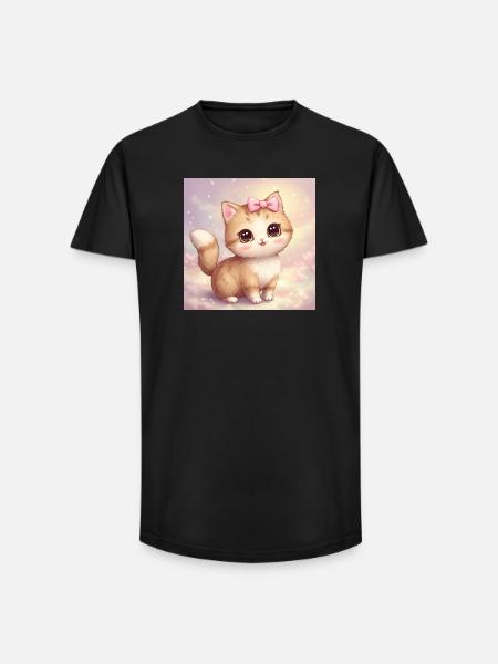 Una bolita de pelo adorable 💖 - Camiseta long fit hombre de algodón - negro