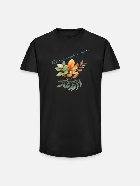 Nature Whisper - Long Fit Männer T-Shirt - Schwarz
