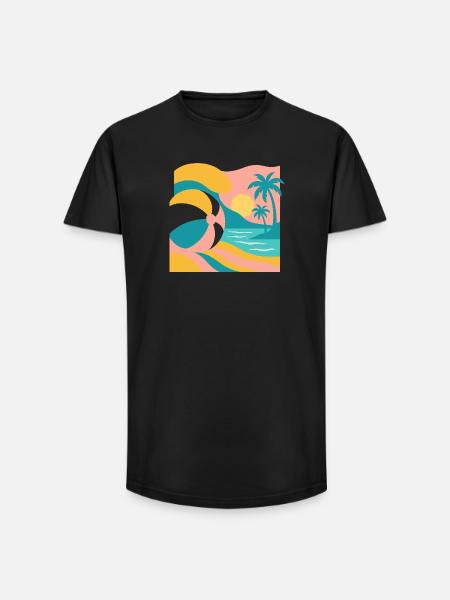 Beachball Bliss - Long Fit Men's T-Shirt - black