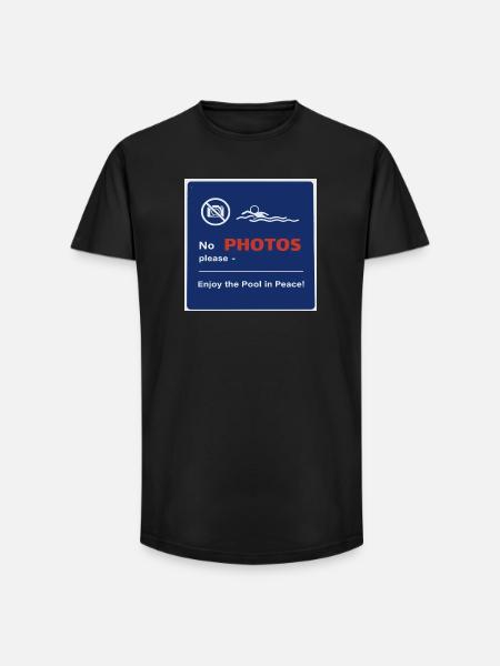 Foto Verbotsschild für Schwimmbäder - Long Fit Männer T-Shirt - Schwarz