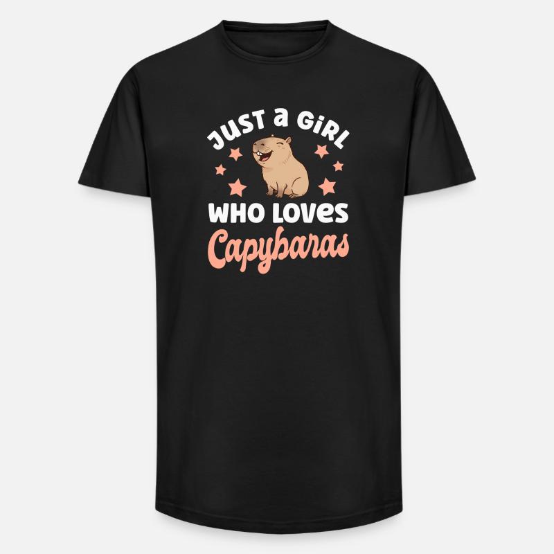 Capybara Wasserschwein - Long Fit Männer T-Shirt - Schwarz