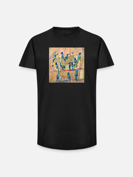 Parrots - Long Fit Men's T-Shirt - black