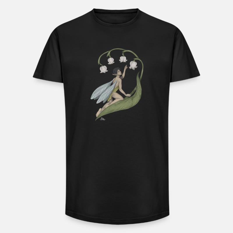 Pixie mit Maiglöckchen - Long Fit Männer T-Shirt - Schwarz