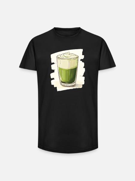 Matcha Latte Lover Green Tea - Long Fit Men's T-Shirt - black