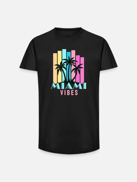 Miami Vibes - Long Fit Men's T-Shirt - black