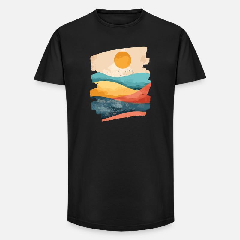 Sommer Sonne - Long Fit Männer T-Shirt - Schwarz