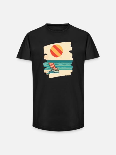 Summer Sun Beach - Long Fit Men's T-Shirt - black