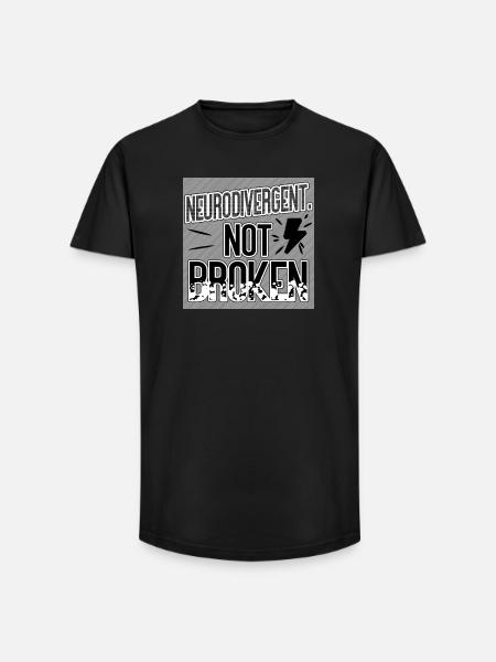 Neurodivergent Not Broken – Neurodiversity Pride - Long Fit Men's T-Shirt - black