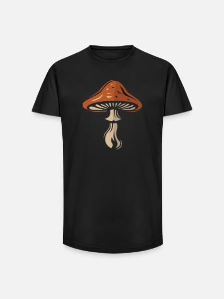 Toadstool Symbol - Nature and Mushrooms - Long Fit Men's T-Shirt - black