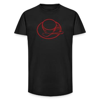 Amateurs de café - T-shirt coupe longue homme - noir - Devant - AI Model Male 185 light (185cm)