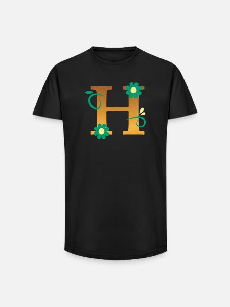 H - T-shirt coupe longue homme - noir