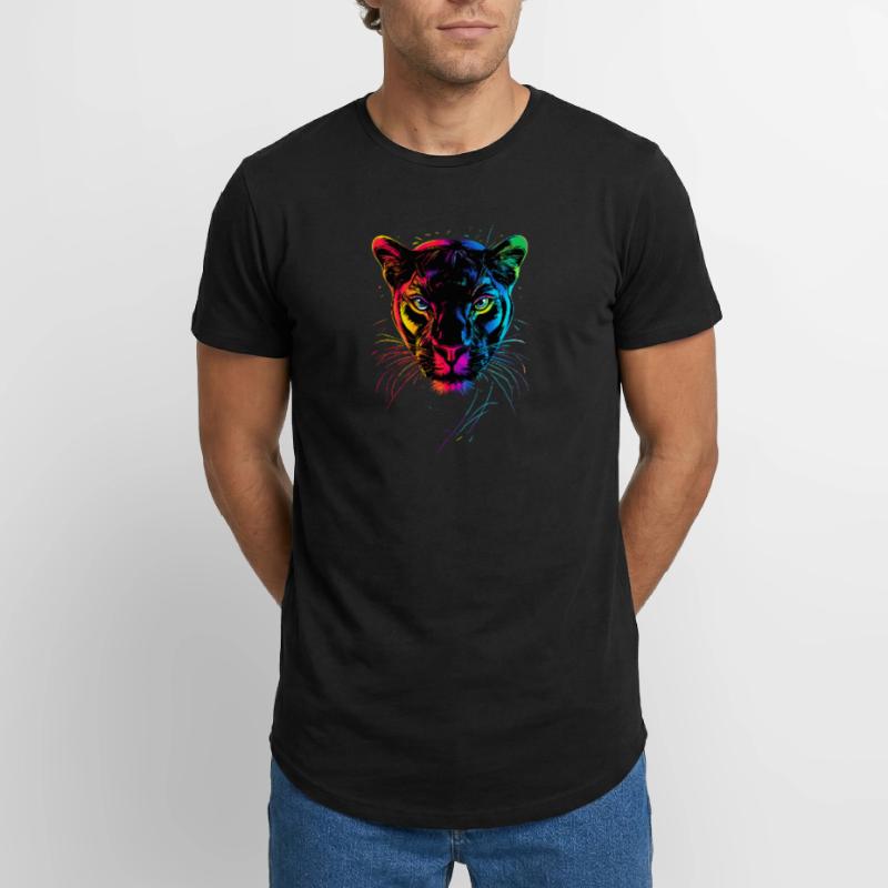 Panther Leopard Raubkatze Süße Großkatze Panter Long Fit Männer T-Shirt