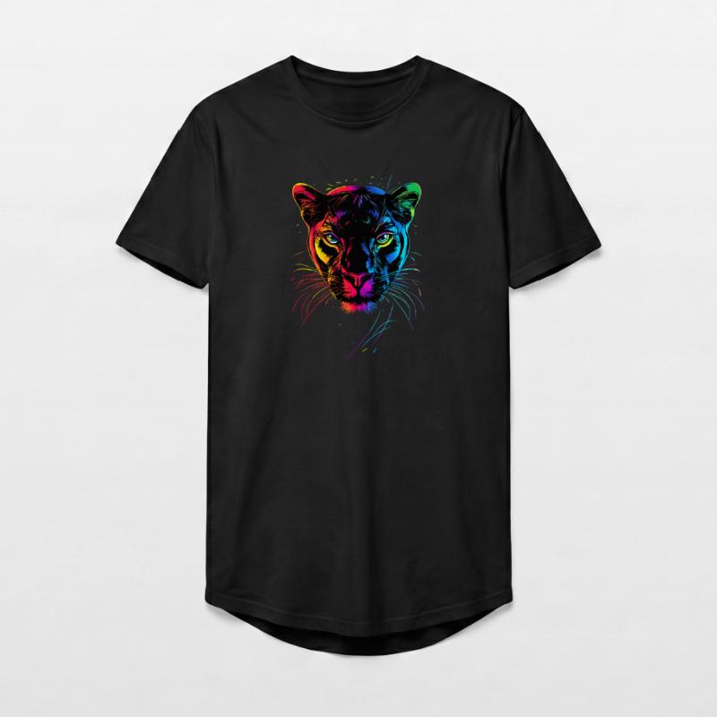 Panther Leopard Raubkatze Süße Großkatze Panter Long Fit Männer T-Shirt