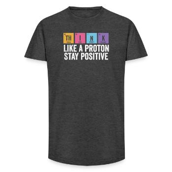 Physique Positif Séjour Fun - T-shirt coupe longue homme - charbon - Devant - AI Model Male 185 light (185cm)