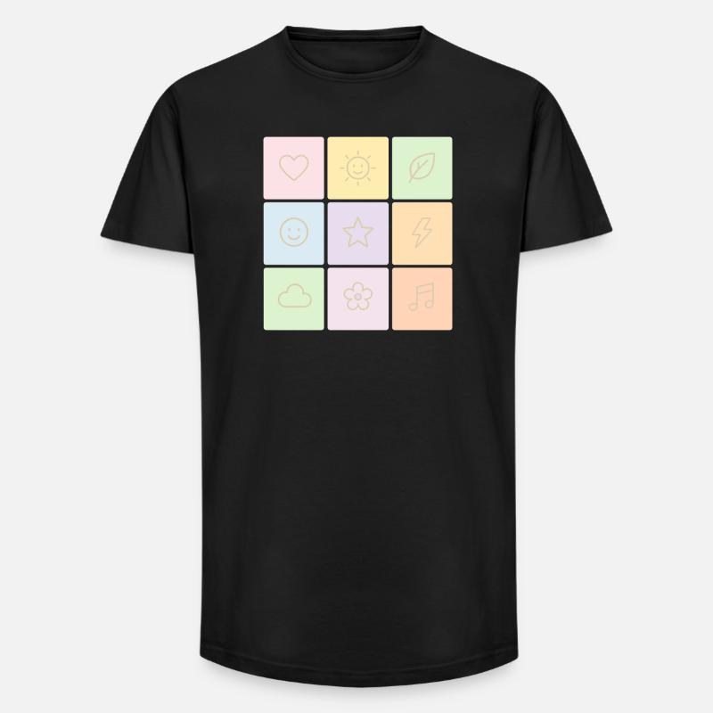 Ambiance Bento Pastel - T-shirt coupe longue homme - noir