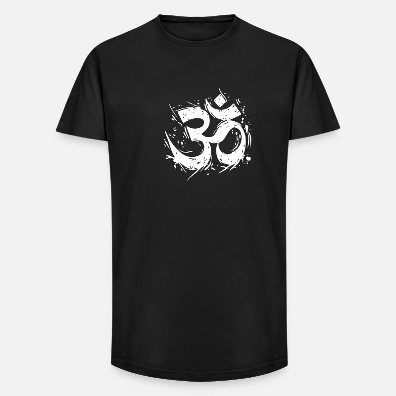 Om-Symbol im dynamischen Grunge-Design - Long Fit Männer T-Shirt - Schwarz