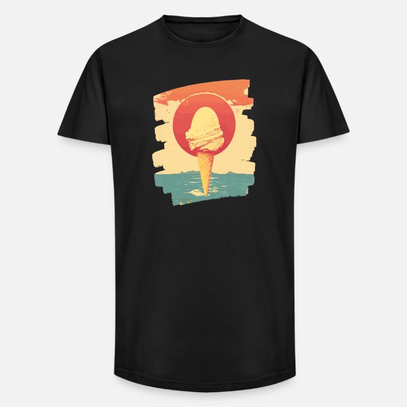 Eis und Eiscreme Kugel - Long Fit Männer T-Shirt - Schwarz