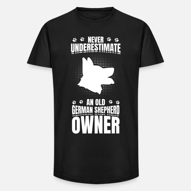Alter Schäferhund Besitzer - Long Fit Männer T-Shirt - Schwarz