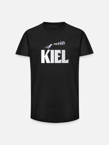 Kiel Möwe & Moin Design - Long Fit Männer T-Shirt - Schwarz