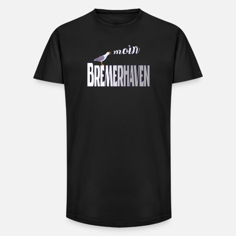 Bremerhaven Möwe & Moin Design - Long Fit Männer T-Shirt - Schwarz