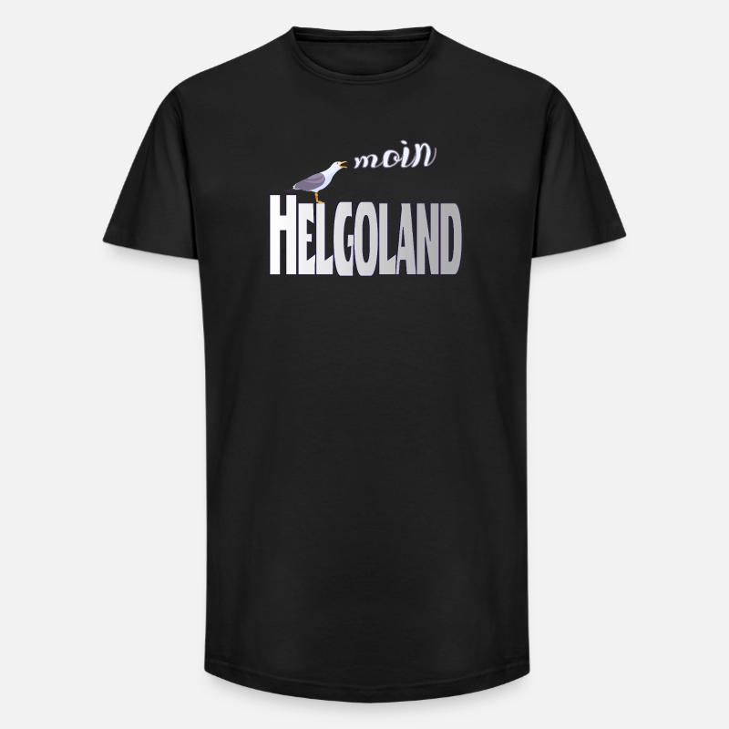 Helgoland Möwe & Moin Design - Long Fit Männer T-Shirt - Schwarz