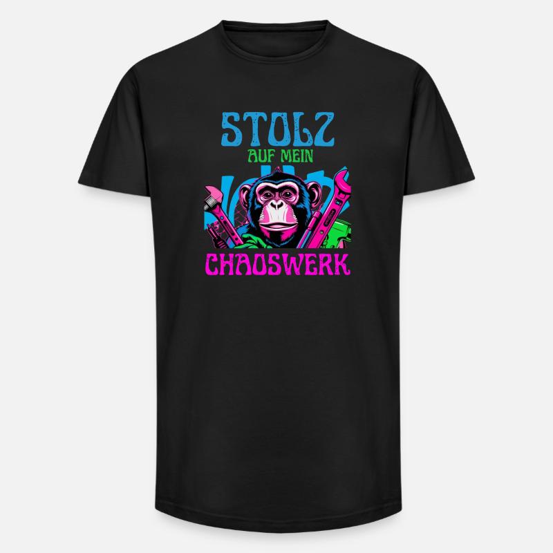 Fière de mon chaos – DIY Monkey - T-shirt coupe longue homme - noir