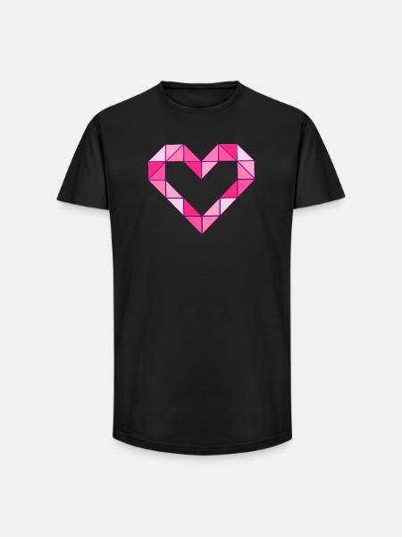 Geometric Love - Pink Edition - Long Fit Men's T-Shirt - black