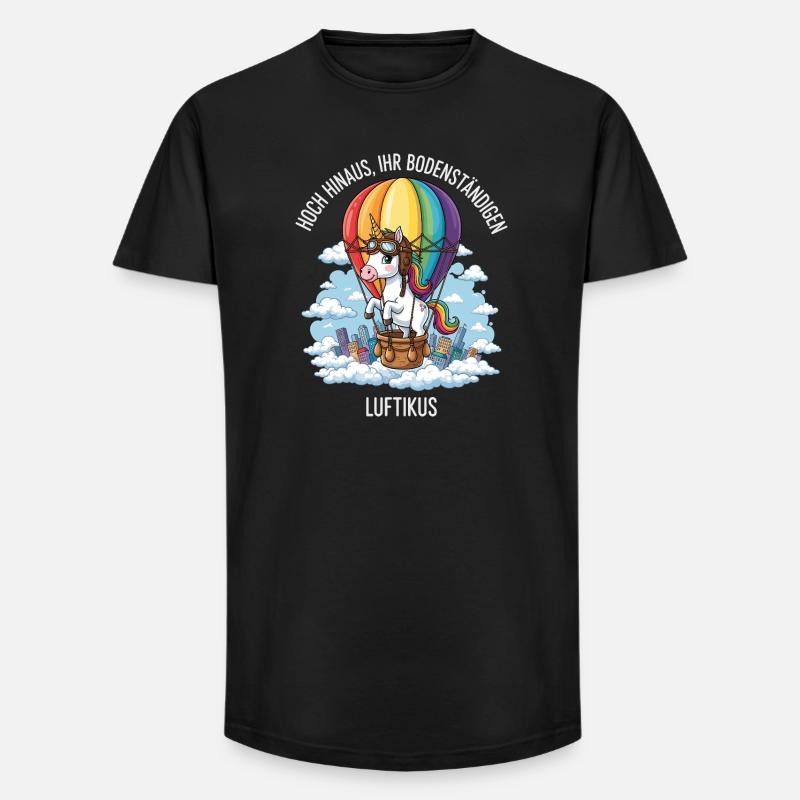 Luftikus-Einhorn - Long Fit Männer T-Shirt - Schwarz