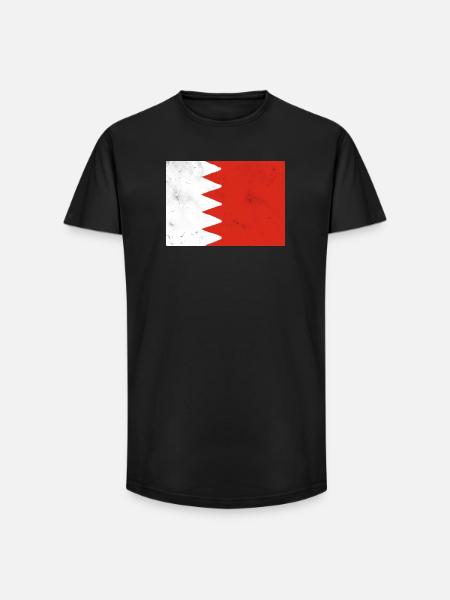 Drapeau de Bahreïn - T-shirt coupe longue homme - noir